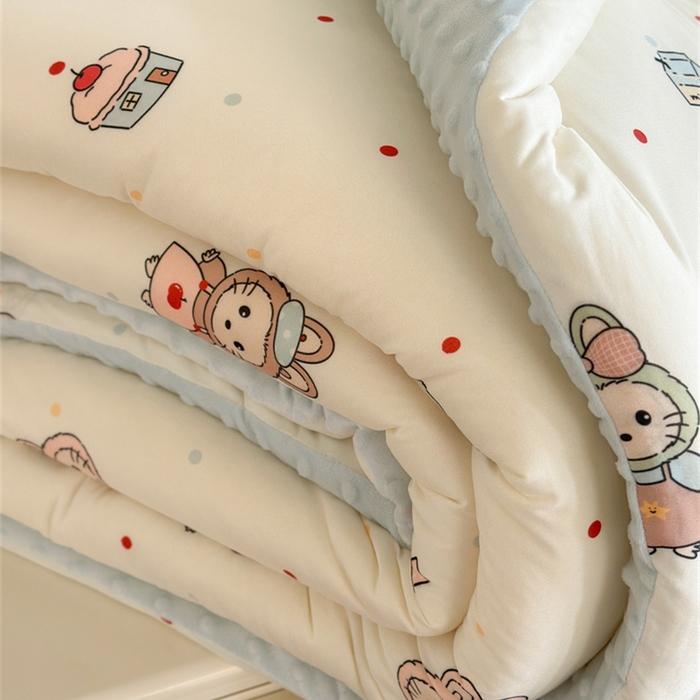 91家纺网 家纺一手货源 找家纺 暖生活 2025新款针织棉豆豆绒大豆秋冬被 被子被芯 喵布布