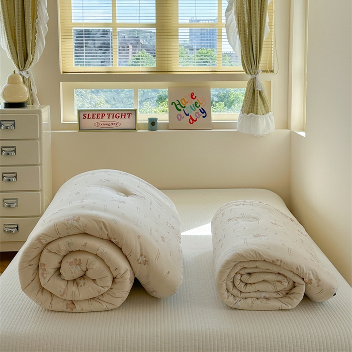 91家纺网 家纺一手货源 找家纺 暖生活 2025新款针织棉豆豆绒大豆秋冬被 被子被芯 泡澡熊