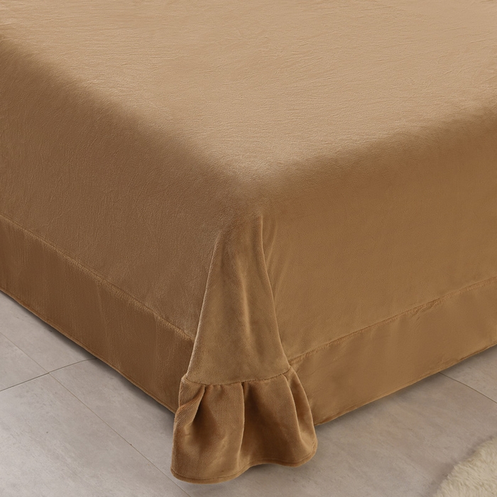 91家纺网 家纺一手货源 找家纺 牵依 2025新款高克重绣花牛奶绒四件套 苏姑娘-奶咖