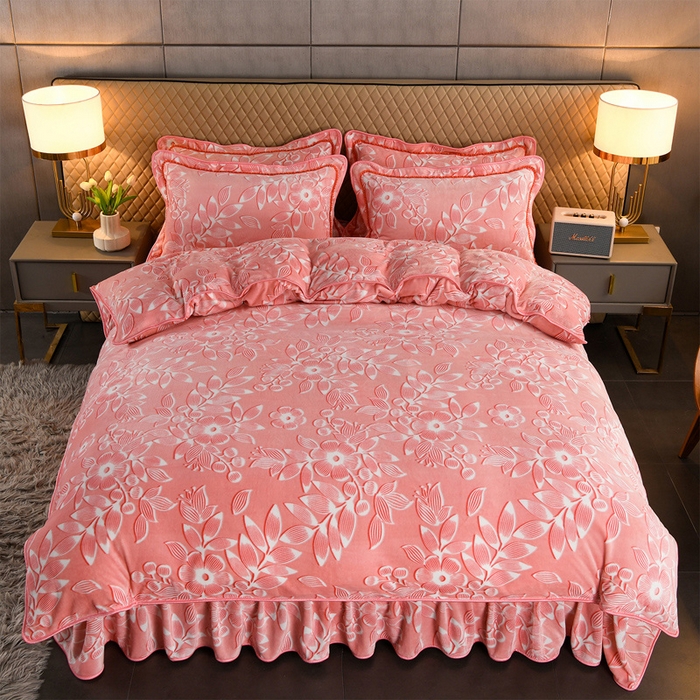 91家纺网 家纺一手货源 找家纺 （总）牵依 2025新款牛奶绒小包边印花四件套