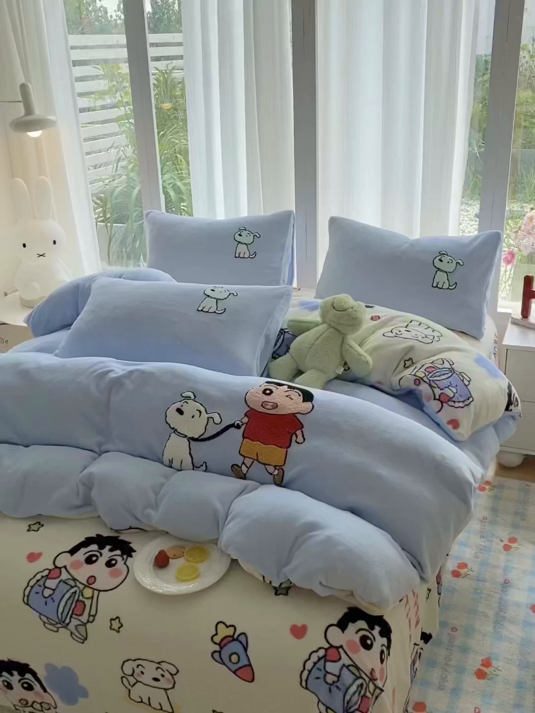 91家纺网 家纺一手货源 找家纺 茉礼 2025新款A类加厚毛巾绣牛奶绒四件套毛巾绣四件套 新新小白