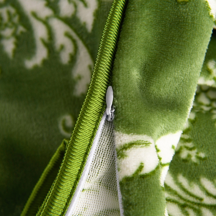 91家纺网 家纺一手货源 找家纺 牵依 2025新款牛奶绒小包边印花四件套 半夏时光-浅绿