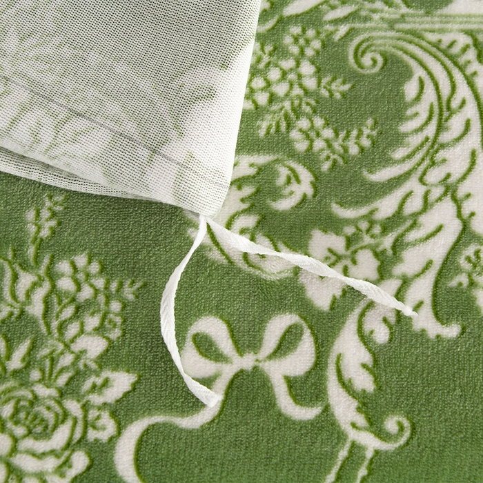 91家纺网 家纺一手货源 找家纺 牵依 2025新款牛奶绒小包边印花四件套 半夏时光-浅绿