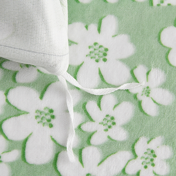 91家纺网 家纺一手货源 找家纺 牵依 2025新款牛奶绒小包边印花四件套 花蔓-绿