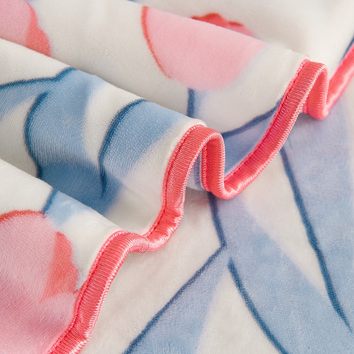 91家纺网 家纺一手货源 找家纺 牵依 2025新款牛奶绒小包边印花四件套 浪漫郁金香-浅粉