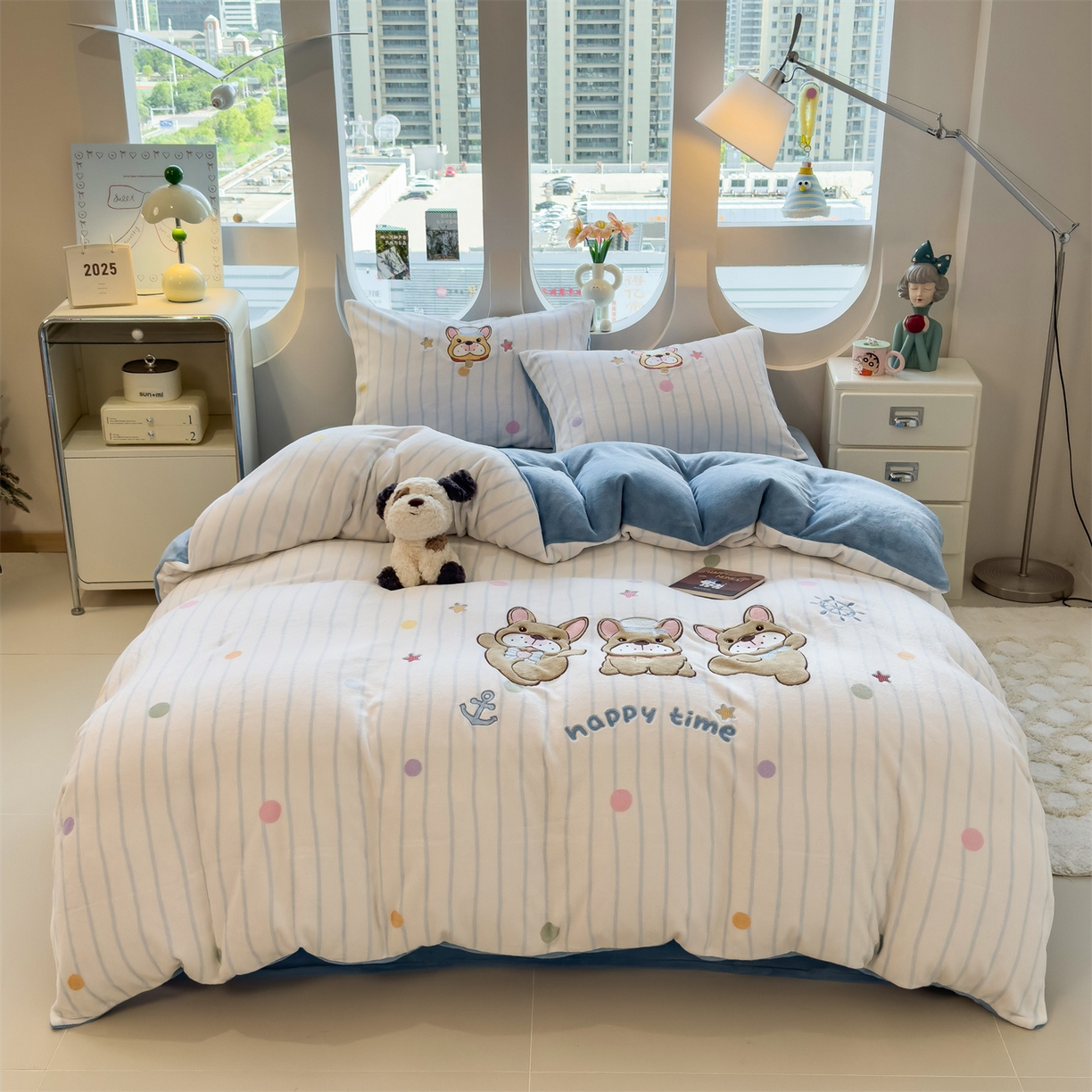 91家纺网 家纺一手货源 找家纺 （总）曲之慕 2025新款卡通消光牛奶绒贴布四件套