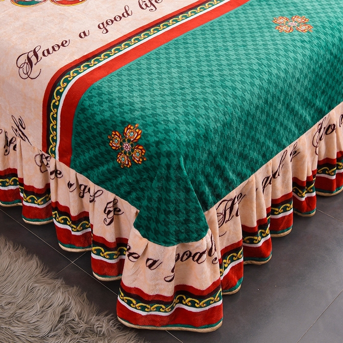 91家纺网 家纺一手货源 找家纺 牵依 2025新款牛奶绒小包边印花四件套 时尚英伦