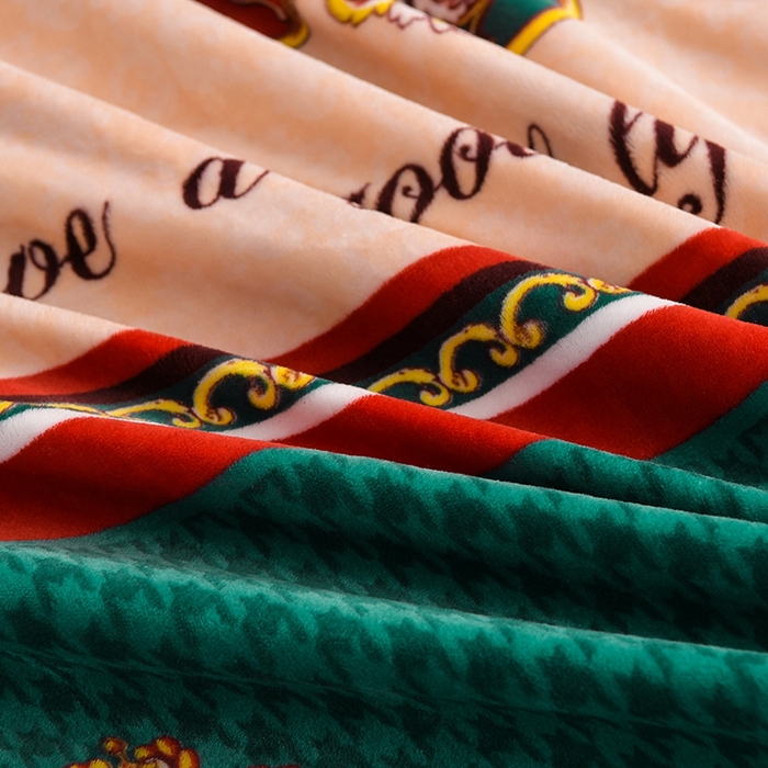 91家纺网 家纺一手货源 找家纺 牵依 2025新款牛奶绒小包边印花四件套 时尚英伦