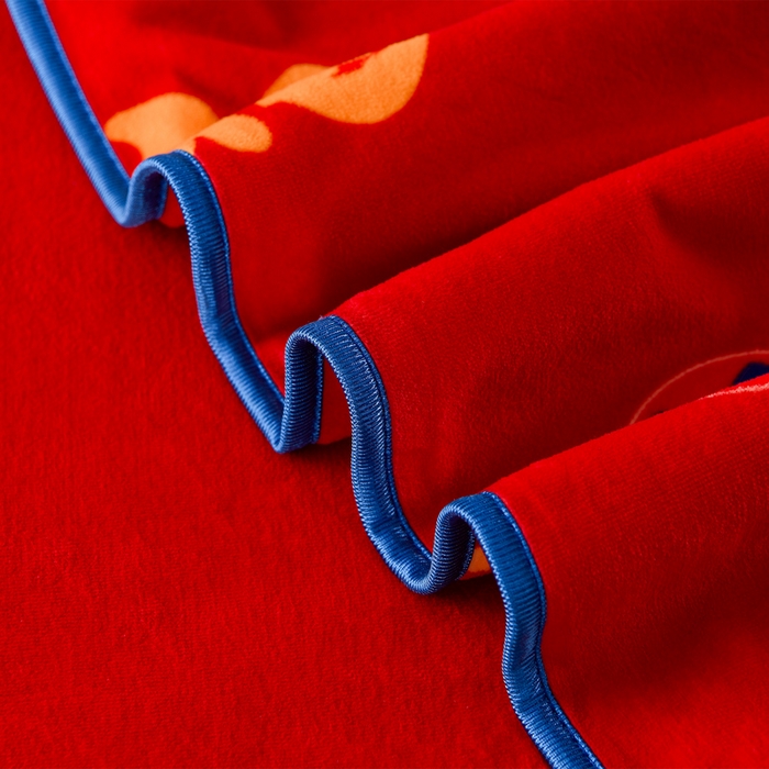 91家纺网 家纺一手货源 找家纺 牵依 2025新款牛奶绒小包边印花四件套 五福临门