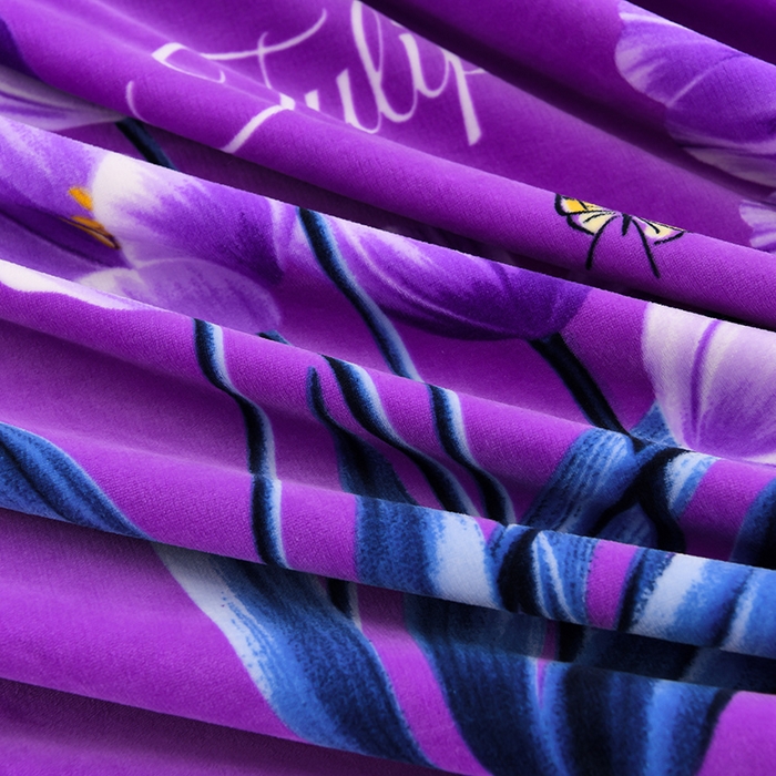 91家纺网 家纺一手货源 找家纺 牵依 2025新款牛奶绒小包边印花四件套 郁金香