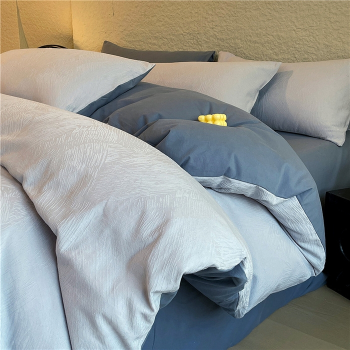 91家纺网 家纺一手货源 找家纺 （总）琪格格纺织 2025新款全棉纯棉轻奢肌理感简约大提花加厚磨毛四件套