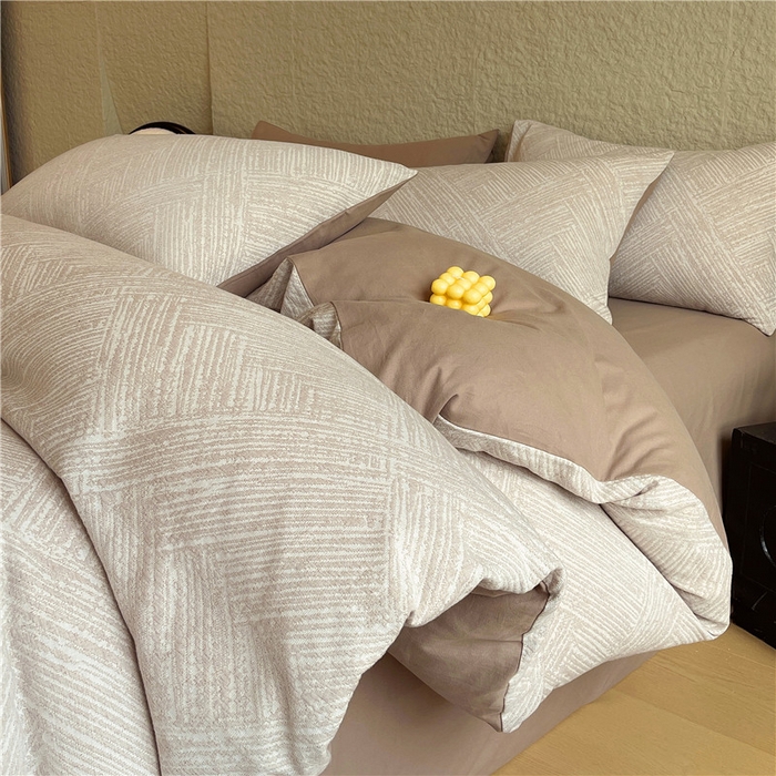 （总）琪格格纺织 2025新款全棉纯棉轻奢肌理感简约大提花加厚磨毛四件套