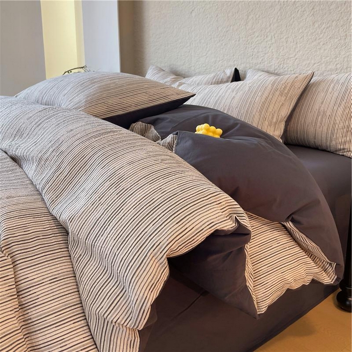 琪格格纺织 2025新款全棉纯棉轻奢肌理感简约大提花加厚磨毛四件套 梵希印象