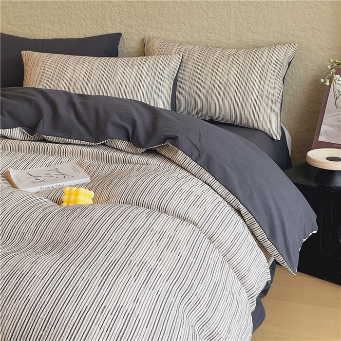 91家纺网 家纺一手货源 找家纺 琪格格纺织 2025新款全棉纯棉轻奢肌理感简约大提花加厚磨毛四件套 梵希印象