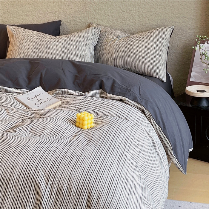 91家纺网 家纺一手货源 找家纺 琪格格纺织 2025新款全棉纯棉轻奢肌理感简约大提花加厚磨毛四件套 梵希印象