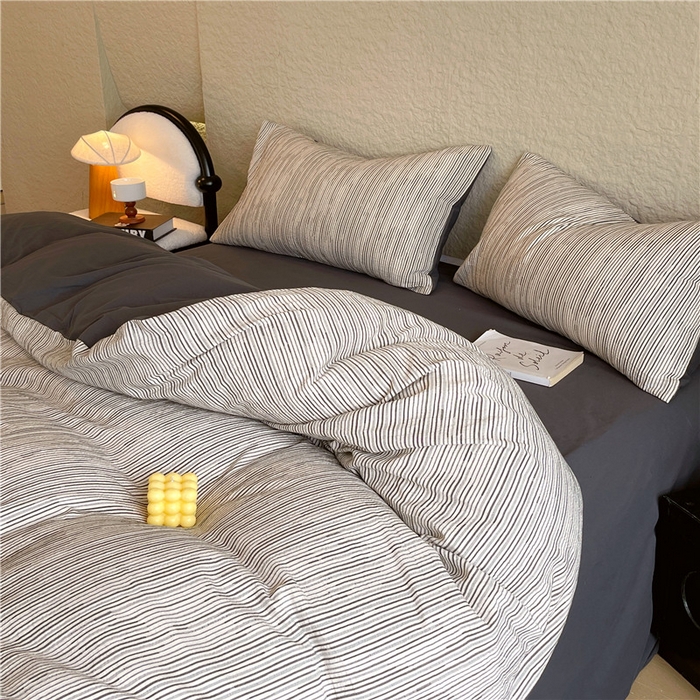 91家纺网 家纺一手货源 找家纺 琪格格纺织 2025新款全棉纯棉轻奢肌理感简约大提花加厚磨毛四件套 梵希印象