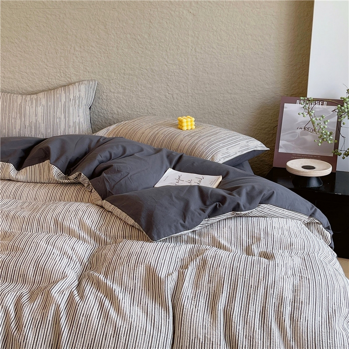 91家纺网 家纺一手货源 找家纺 琪格格纺织 2025新款全棉纯棉轻奢肌理感简约大提花加厚磨毛四件套 梵希印象