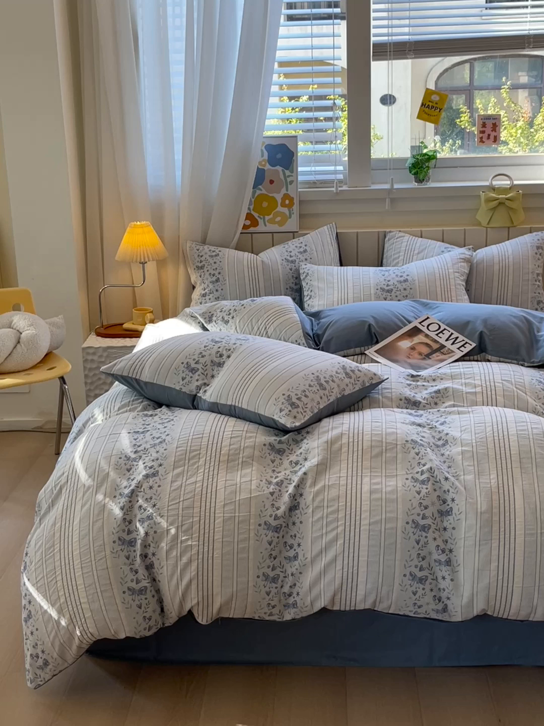 91家纺网 家纺一手货源 找家纺 （总）琪格格纺织 2025新款全棉纯棉色织提花小清新四件套