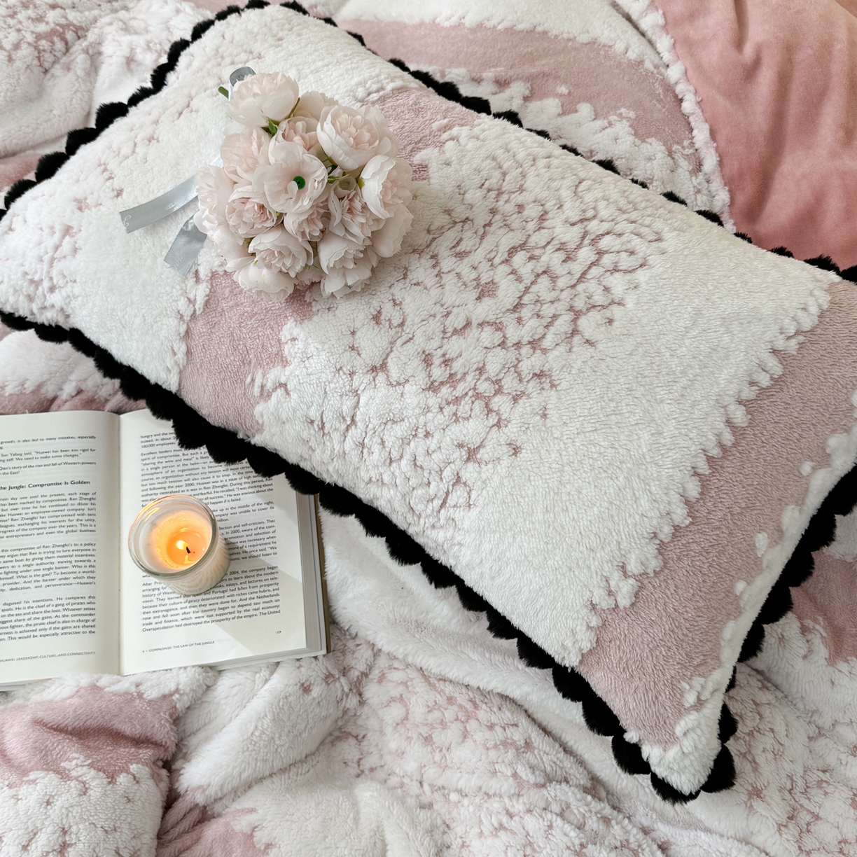 91家纺网 家纺一手货源 找家纺 （总）潮邦创意家居 2025新款冬季阳离子提花云纹绒工艺四件套-绒眠小筑系列