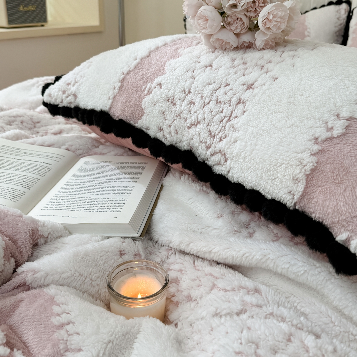 91家纺网 家纺一手货源 找家纺 （总）潮邦创意家居 2025新款冬季阳离子提花云纹绒工艺四件套-绒眠小筑系列