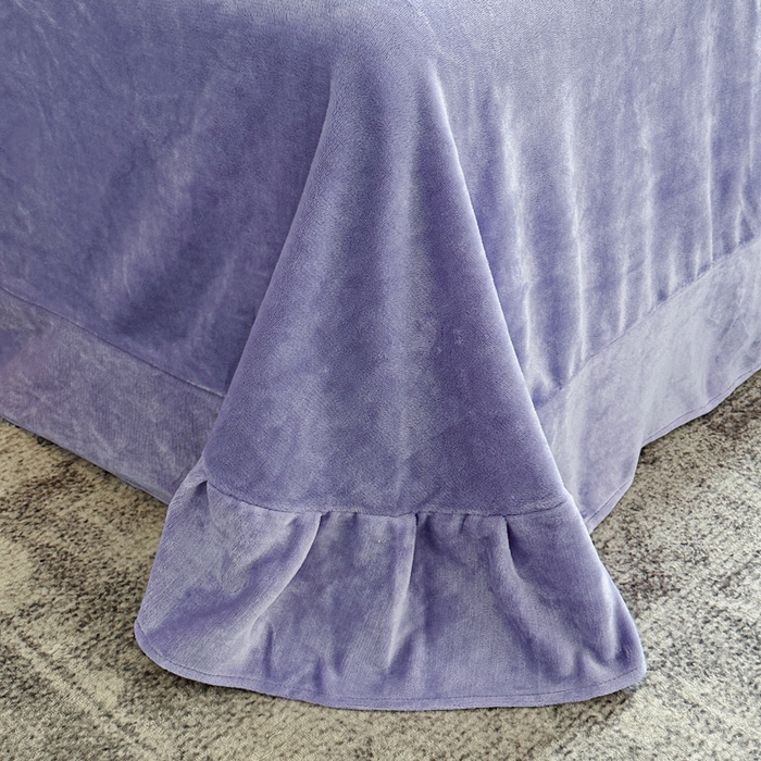 91家纺网 家纺一手货源 找家纺 诺梵家纺 2025新款拼接雕花牛奶绒四件套 邂逅-紫