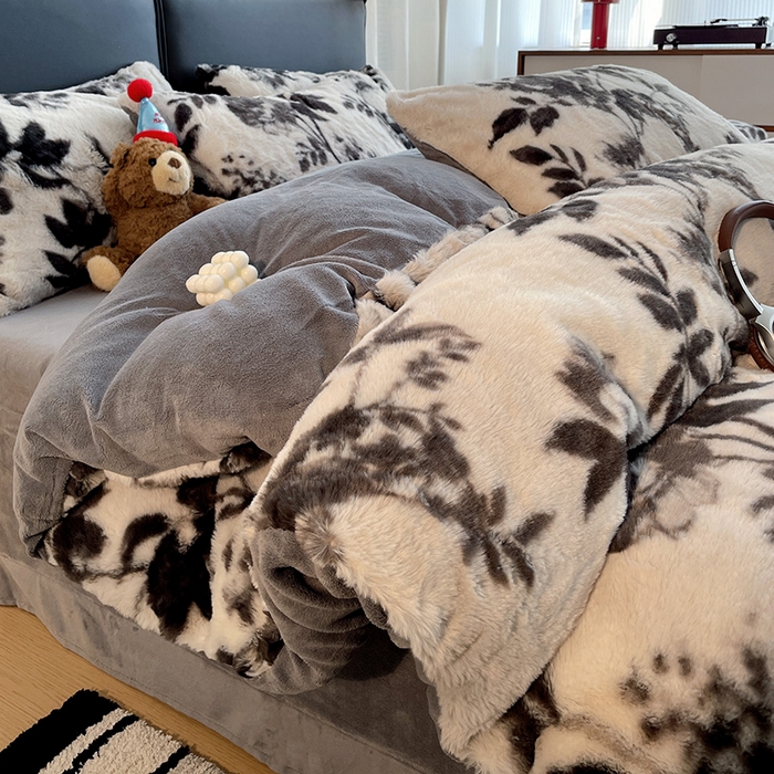 91家纺网 家纺一手货源 找家纺 （总）金梦拉 2025直播爆款A类加厚兔绒印花系列四件套