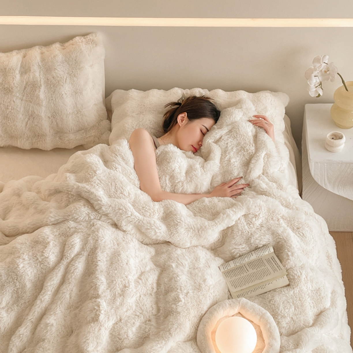 91家纺网 家纺一手货源 找家纺 （总）曲之慕 2025新款高克重皮草绒牛奶绒兔毛四件套