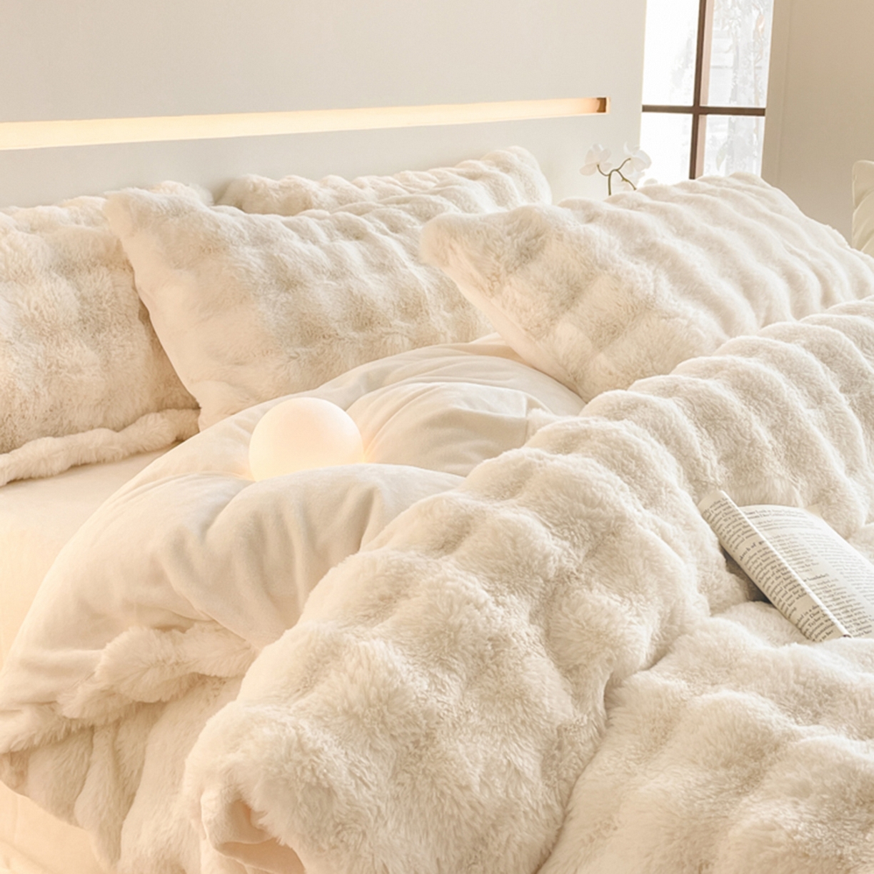 91家纺网 家纺一手货源 找家纺 （总）曲之慕 2025新款高克重皮草绒牛奶绒兔毛四件套