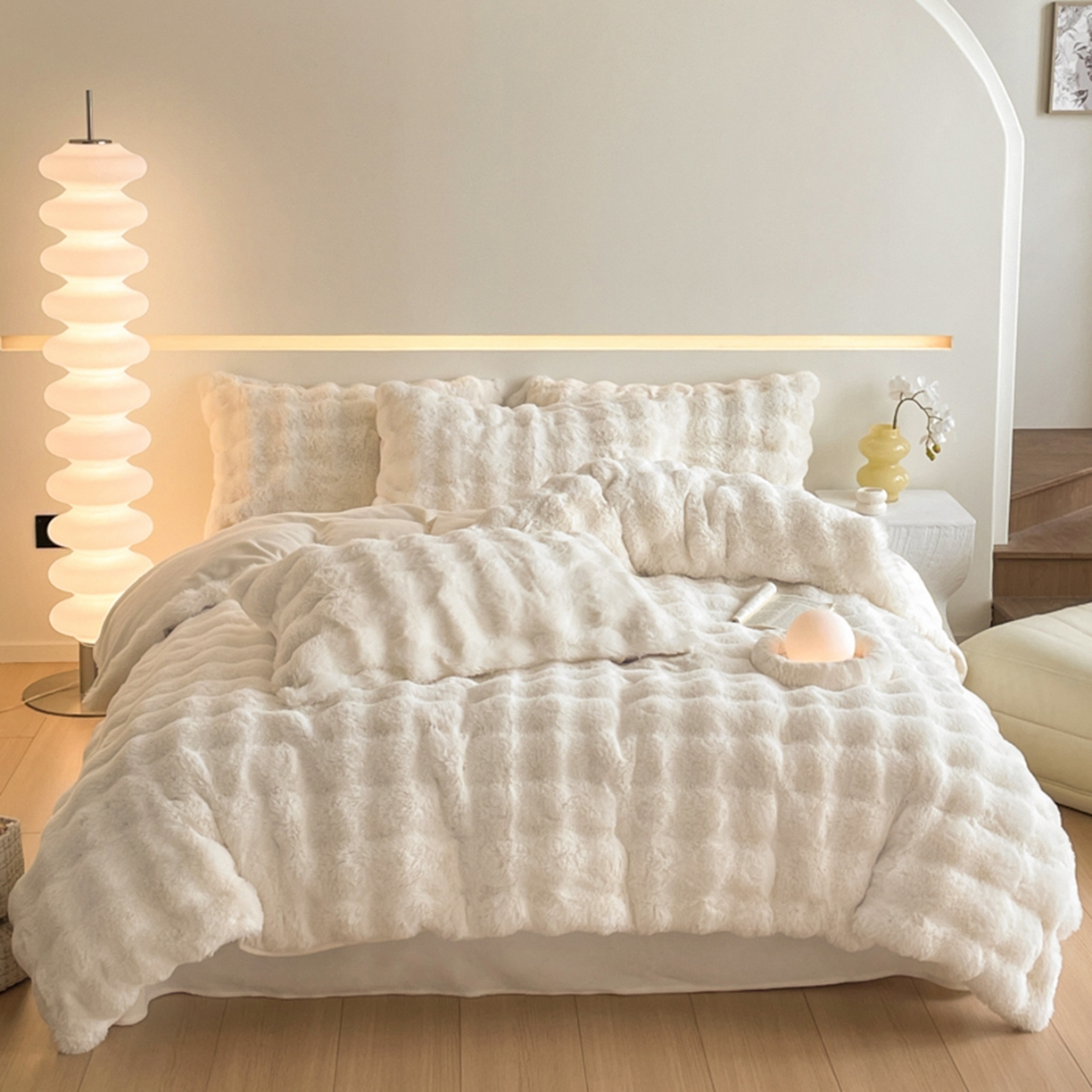 91家纺网 家纺一手货源 找家纺 （总）曲之慕 2025新款高克重皮草绒牛奶绒兔毛四件套