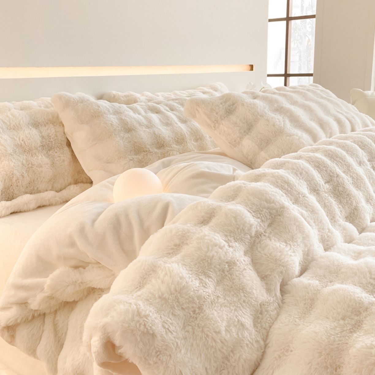 91家纺网 家纺一手货源 找家纺 （总）曲之慕 2025新款高克重皮草绒牛奶绒兔毛四件套