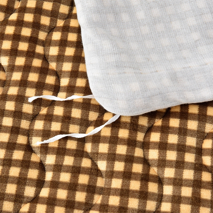 91家纺网 家纺一手货源 找家纺 茉保家纺 2024新款无印风款牛奶绒床盖四件套 咖小格