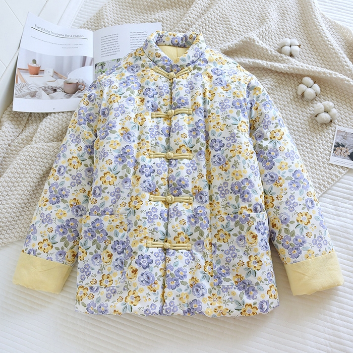 91家纺网 家纺一手货源 找家纺 （总）洛兰沙家居馆【只代发】【只代发】 2025新款纯棉花手工棉袄女士冬季加厚保暖棉衣冬季纯棉花手工棉衣保暖棉服中式传统妈妈装棉袄盘扣碎花