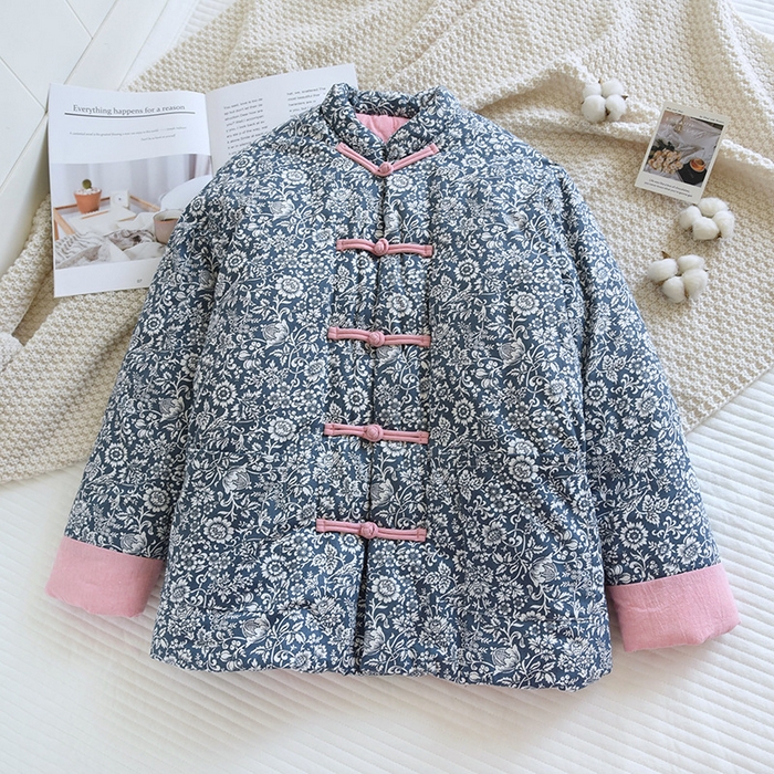 91家纺网 家纺一手货源 找家纺 （总）洛兰沙家居馆【只代发】【只代发】 2025新款纯棉花手工棉袄女士冬季加厚保暖棉衣冬季纯棉花手工棉衣保暖棉服中式传统妈妈装棉袄盘扣碎花