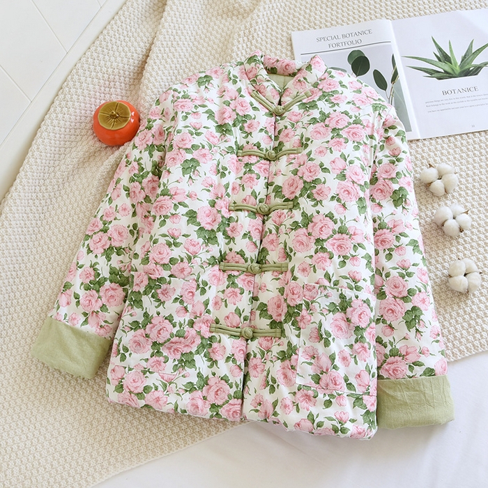 91家纺网 家纺一手货源 找家纺 （总）洛兰沙家居馆【只代发】【只代发】 2025新款纯棉花手工棉袄女士冬季加厚保暖棉衣冬季纯棉花手工棉衣保暖棉服中式传统妈妈装棉袄盘扣碎花