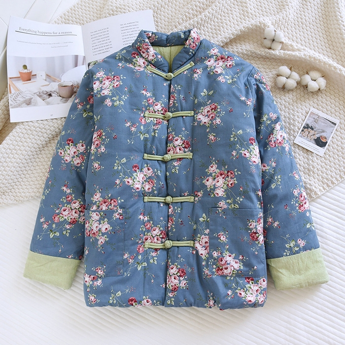 91家纺网 家纺一手货源 找家纺 （总）洛兰沙家居馆【只代发】【只代发】 2025新款纯棉花手工棉袄女士冬季加厚保暖棉衣冬季纯棉花手工棉衣保暖棉服中式传统妈妈装棉袄盘扣碎花