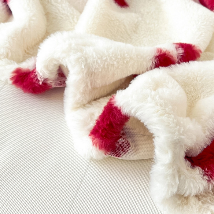 91家纺网 家纺一手货源 找家纺 雅居纺家纺 2025新款高克重兔绒印花单床笠-爱心 爱心-红