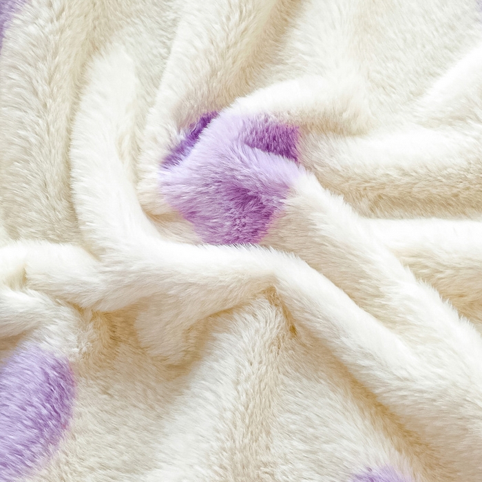 91家纺网 家纺一手货源 找家纺 雅居纺家纺 2025新款高克重兔绒印花单床笠-爱心 爱心-紫