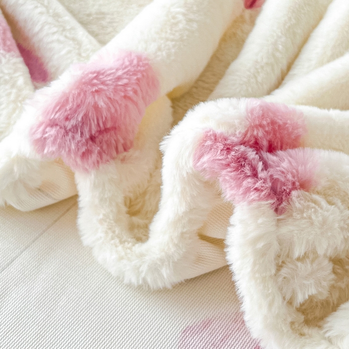 91家纺网 家纺一手货源 找家纺 雅居纺家纺 2025新款高克重兔绒印花单床笠-爱心 爱心-粉