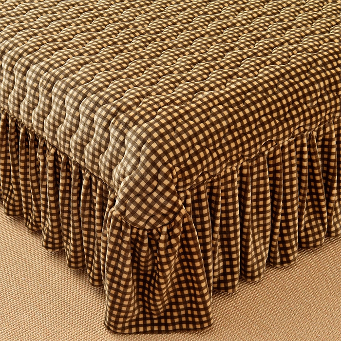 91家纺网 家纺一手货源 找家纺 茉保家纺 2024新款无印风款牛奶绒床盖 咖小格