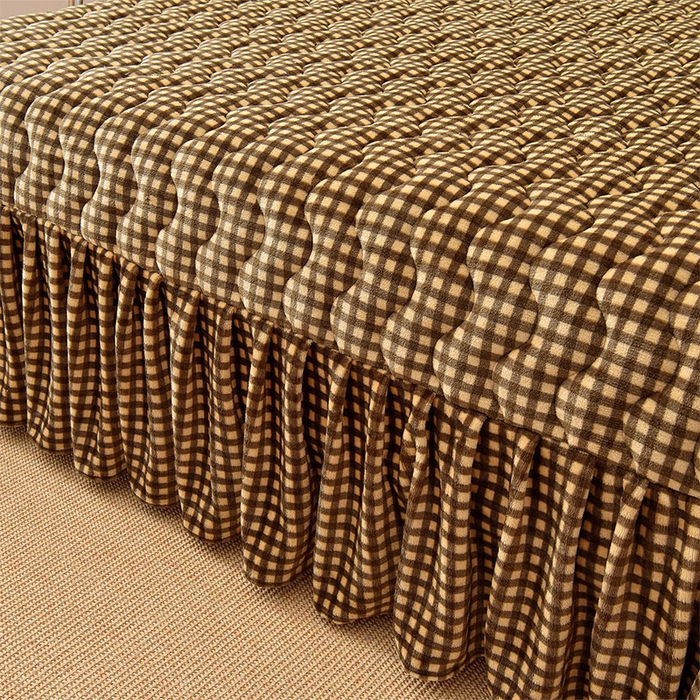 91家纺网 家纺一手货源 找家纺 茉保家纺 2024新款无印风款牛奶绒床盖 咖小格