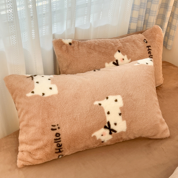 91家纺网 家纺一手货源 找家纺 雅居纺家纺 2025新款保暖舒适兔绒印花四件套 绅士高希地