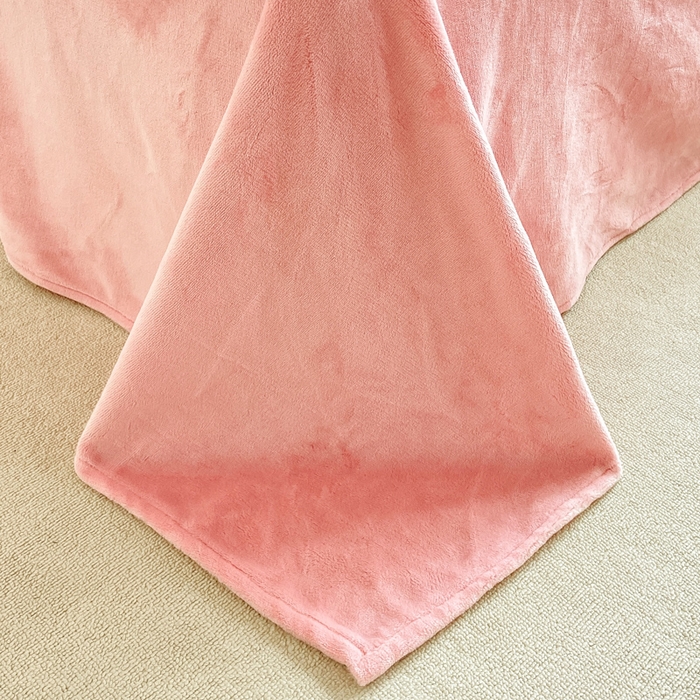 91家纺网 家纺一手货源 找家纺 富馨莱 2025新款牛奶绒纯色双拼被套 绒樱花粉