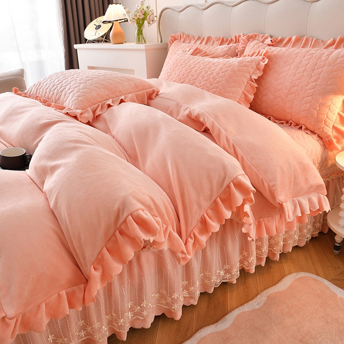 91家纺网 家纺一手货源 找家纺 （总）铠畅家纺 2025新款丰眠系列牛奶绒床盖四件套