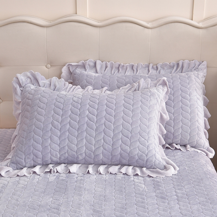 91家纺网 家纺一手货源 找家纺 铠畅家纺 2025新款丰眠系列牛奶绒床盖四件套 丰眠-灰紫