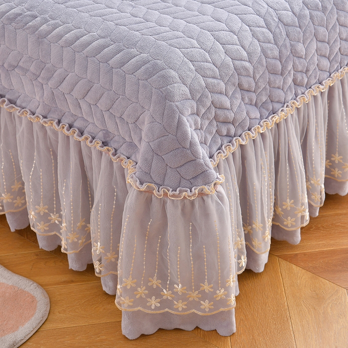 91家纺网 家纺一手货源 找家纺 铠畅家纺 2025新款丰眠系列牛奶绒床盖四件套 丰眠-灰紫