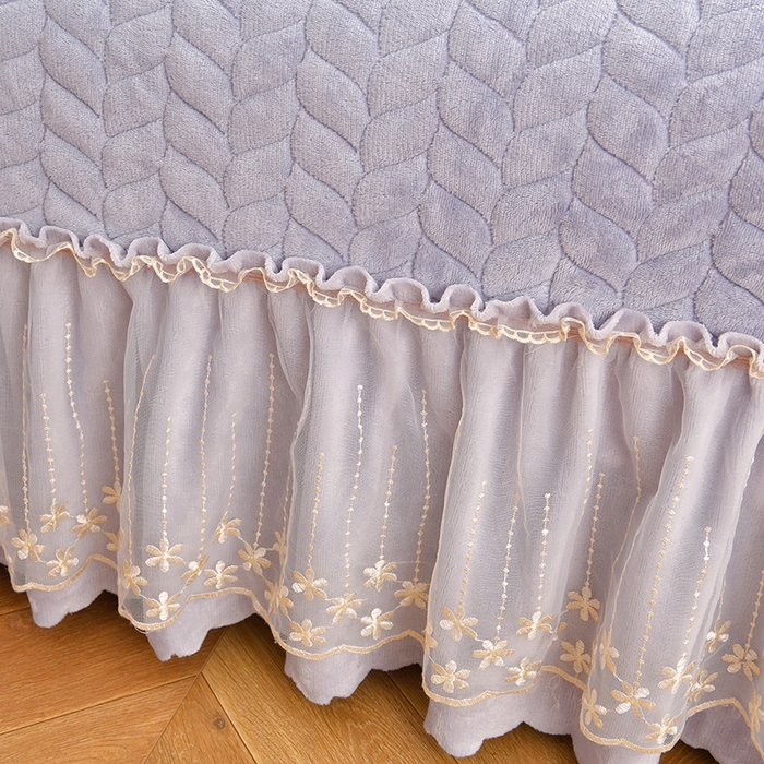 91家纺网 家纺一手货源 找家纺 铠畅家纺 2025新款丰眠系列牛奶绒床盖四件套 丰眠-灰紫