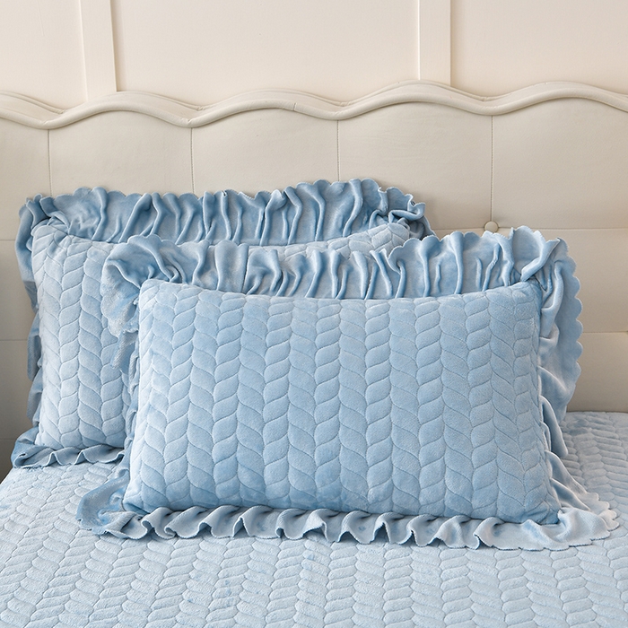 91家纺网 家纺一手货源 找家纺 铠畅家纺 2025新款丰眠系列牛奶绒床盖四件套 丰眠-雾蓝