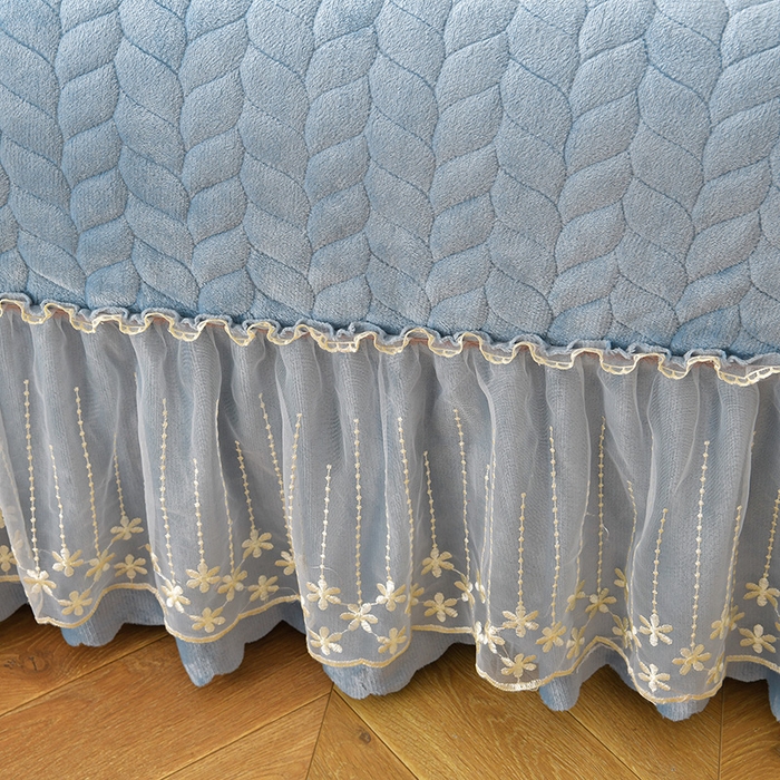 91家纺网 家纺一手货源 找家纺 铠畅家纺 2025新款丰眠系列牛奶绒床盖四件套 丰眠-雾蓝