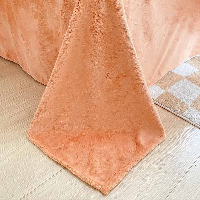 91家纺网 家纺一手货源 找家纺 雅居纺家纺 2025新款立体雕花牛奶绒四件套-幸运花系列 幸运花-桔