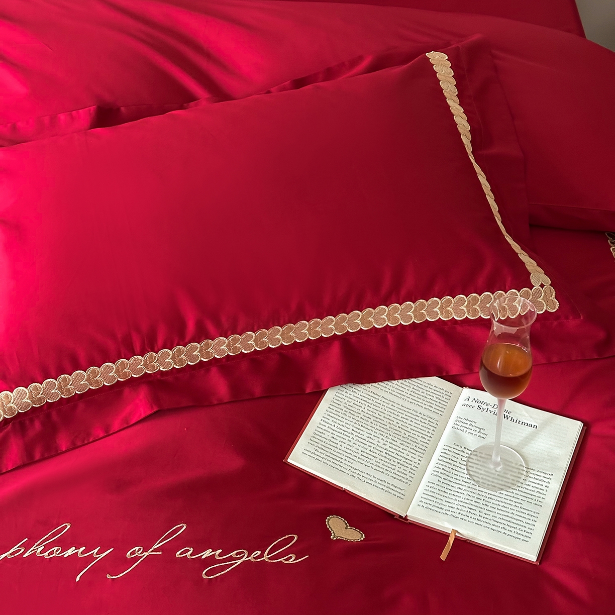 91家纺网 家纺一手货源 找家纺 （总）西西家居 2025新款100支长绒棉大红婚庆四件套-一见钟情